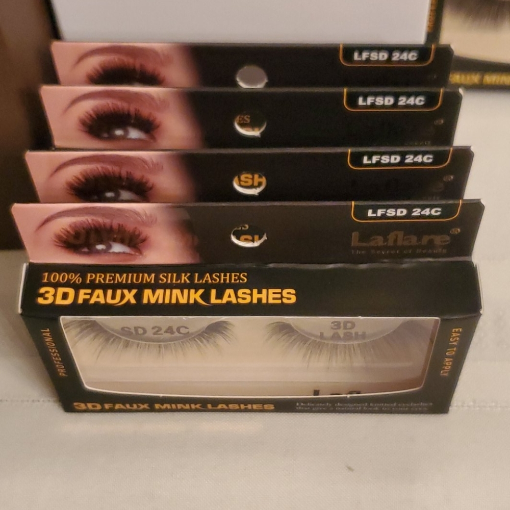 🆕 4 PCS / LAFLARE 3D FAUX MINK LASHES LFSD 24C